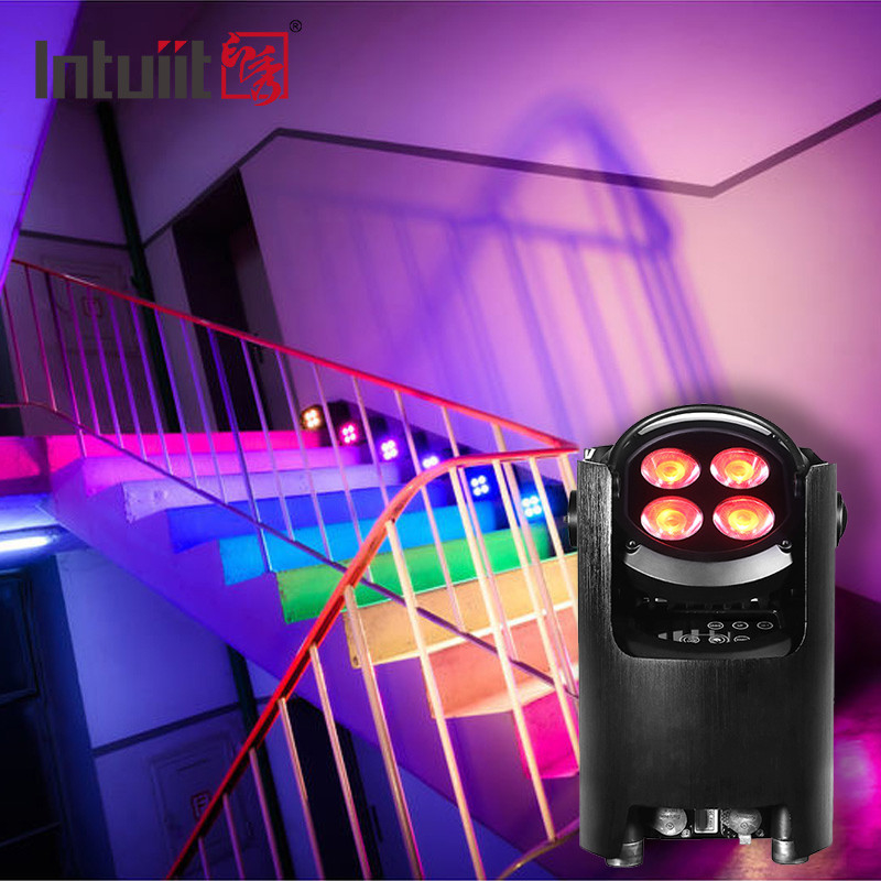 4*12W 4-in-1 RGBW Dj Wedding باتری LED Powered Uplight WIFI دیسکو بی سیم چراغ های صحنه
