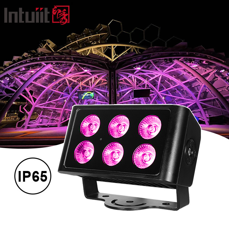 6x5W 4pcs LED Beads در فضای باز مربع IP65 ضد آب DMX نور مرحله ای نور سیلاب RGBW 4 در 1