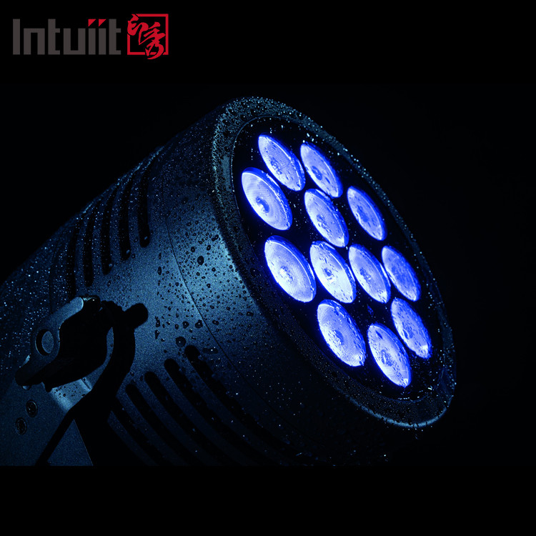 IP65 ضد آب در فضای باز DJ چراغ های صحنه 12x20W RGBWA UV 6in1 آلومینیوم LED Par بی سر و صدا دیسکو اثر شستشوی با DMX512