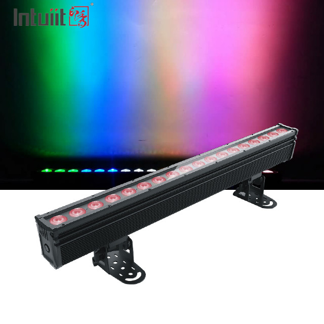 18 × 10W RGBW 4in1 ضد آب در فضای باز LED دیوار شستشوی نور DMX مرحله در فضای باز پیکسل LED بار نورپردازی IP65 چراغ های پروژکتور