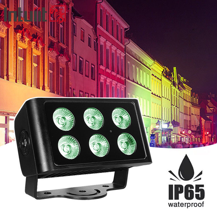 ضد آب IP65 درب Dmx 6X5W Rgbw Led Wash سیلاب شهر رنگ LED دیوار شوینده
