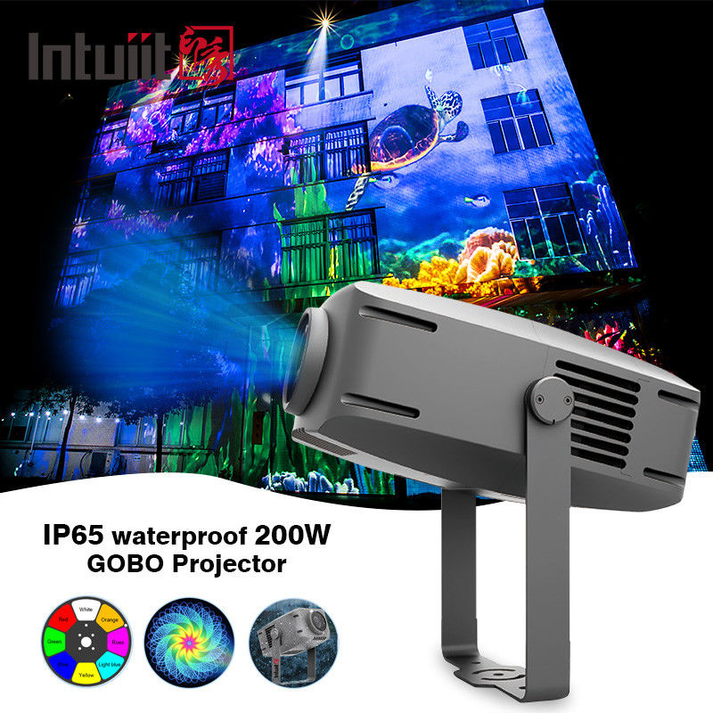 پروژکتور 200 وات گوبو در فضای باز IP65 لوگو گوبو پروژکتور ضد آب لوگو سفارشی چرخش گوبو پروژکتور نور نور تبلیغاتی