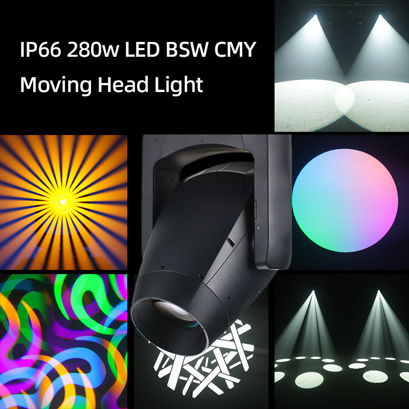 چراغ های سر متحرک CMY با پرتو، نقطه ای، شستشو LED 280W حرفه ای IP66 برای تجهیزات نمایش صحنه ای، باشگاه، بار دیسکو DJ