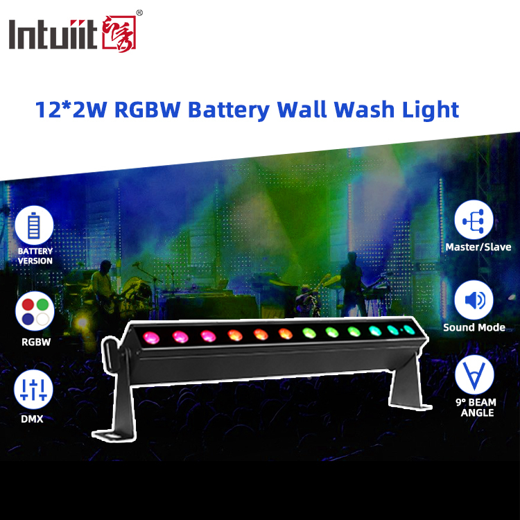 IP20 بی سیم 12x2W 0.5m 4in1 باطری LED دیواری چراغ های لباس شویی چراغ های صحنه