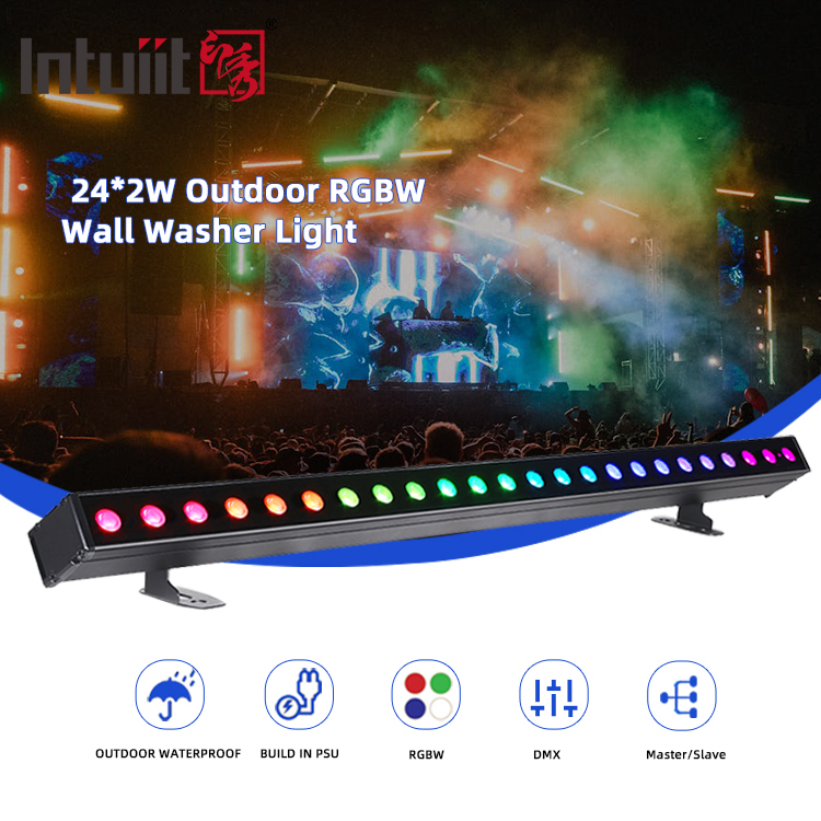 ساختمان در فضای باز LED دیوار روشن IP65 24 * 2w ضد آب RGBW دیوار روشن بار دی جی LED پیکسل بار صحنه نور مهمانی