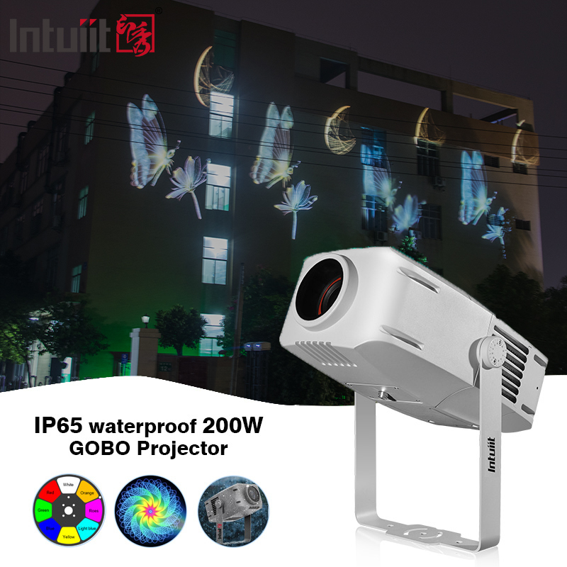 حرفه ای 200W آبپاش در فضای باز تبلیغاتی LED چرخش گوبو لوگو پروژه پروژکتور پروژکتور نور IP65
