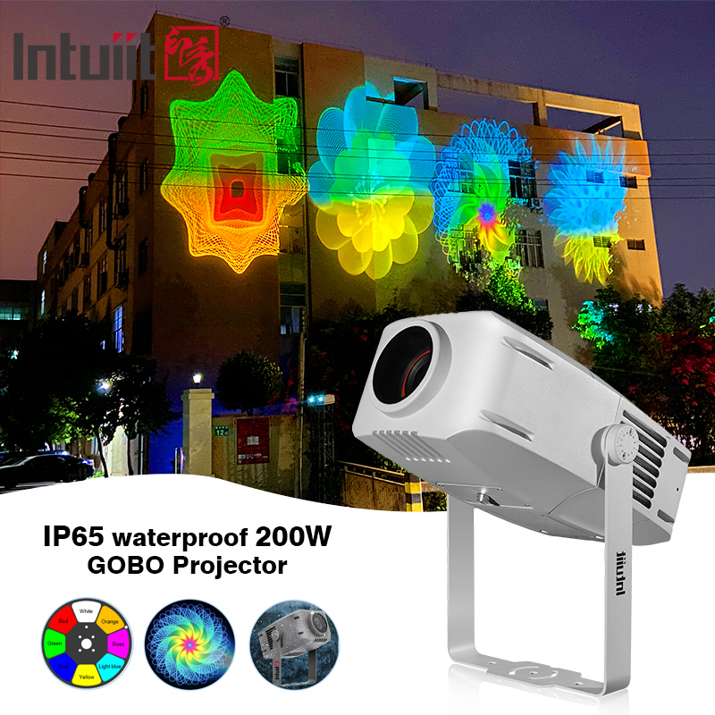 200W Logo Projector Outdoor Wall Advertising Lights Rotate Image for Building