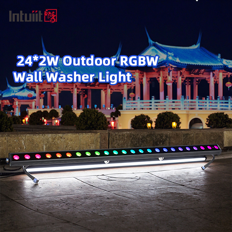 24*2W LED چراغ دیواری درب IP65 ضد آب RGBW رنگارنگ ساختمان چراغ دیواری