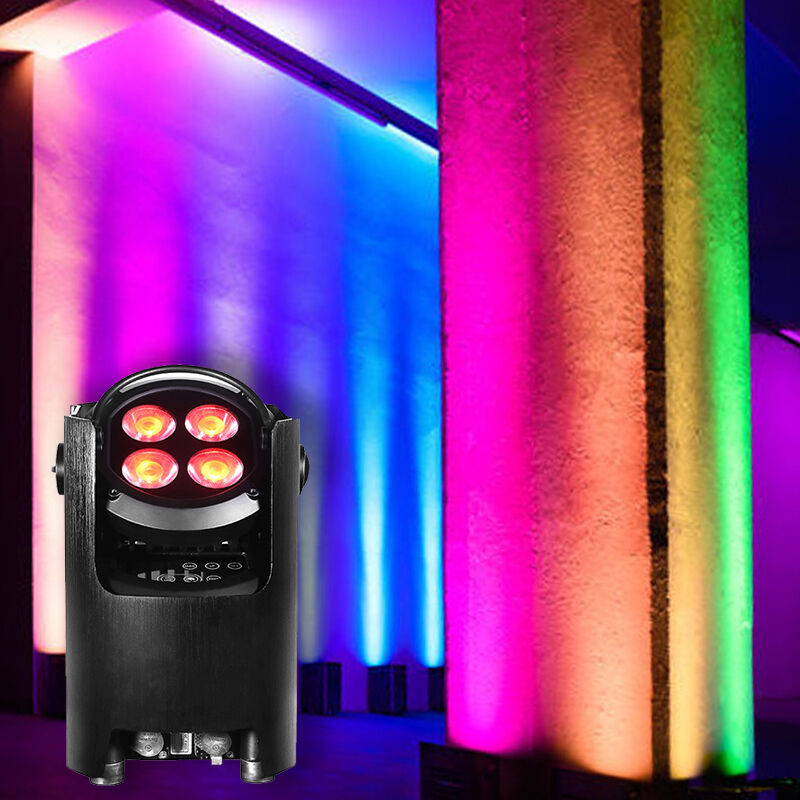 چراغ های بالا رونده LED بی سیم 4*12W RGBW IP54 با باتری برای کاربردهای باغ