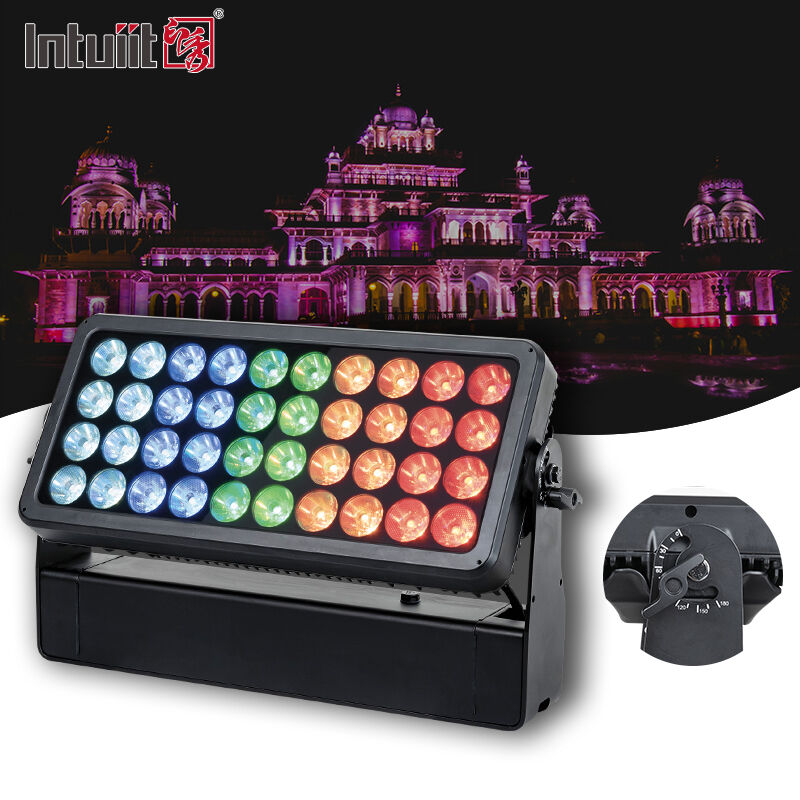 چراغ LED 40x10 وات RGBW 4 در 1 ضد آب فضای باز، چراغ دیواری، چراغ منظره LED، نورافکن دیواری، نورافکن سیلابی