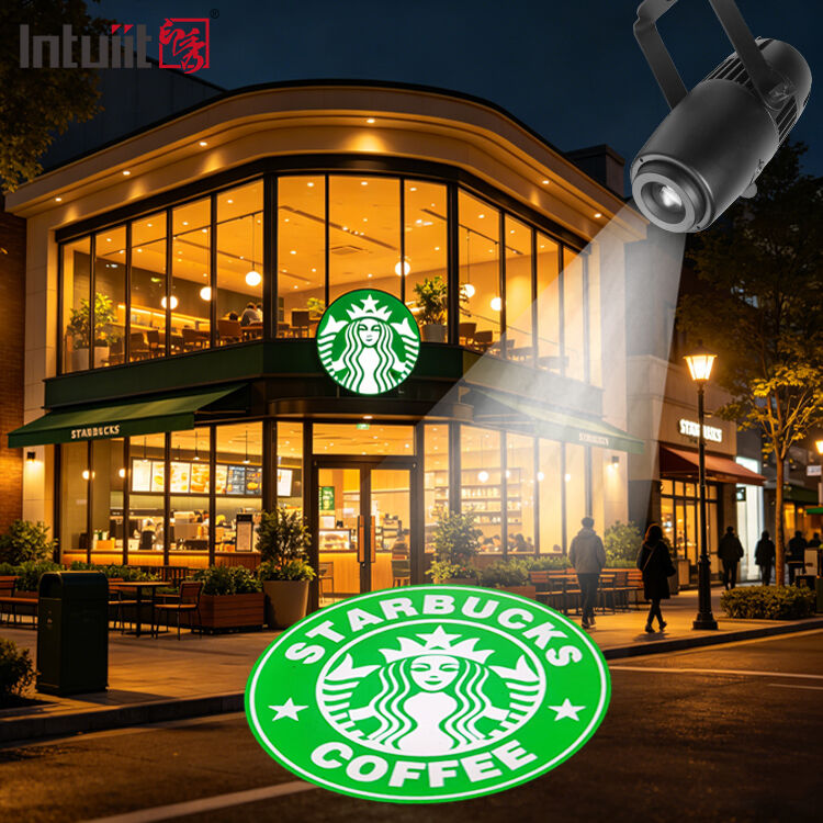 پروژکتور لوگوی سفارشی ضد آب فضای باز، پروژکتور گوبو 60 وات، نور تبلیغاتی LED برای برندسازی کسب و کار