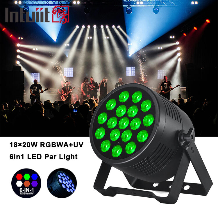 چراغ صحنه بیرونی IP65 ضد آب 18x20W LED Par RGBWA + UV 6 در 1 DMX512 چراغ شستشو برای جشن عروسی دیسکو