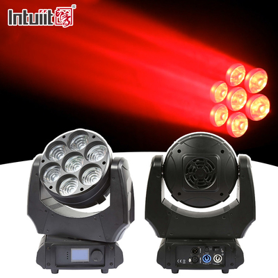 چراغ LED حرکت 7x40w RGBW 4in1 شعاع تیز با زوم روشنگری مرحله شستشوی چراغ های دی جی