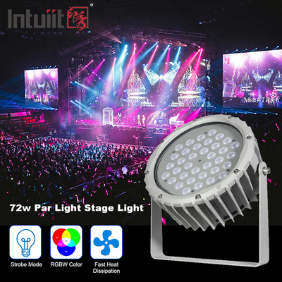 72 واتی RGBW DMX512 ضد آب LED سیل نور بیرونی منظره باغ دور استیج همتراز
