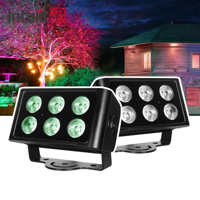 6x5W IP65 ضد آب RGBW 4IN1 در فضای باز چشم انداز LED نور سیلاب DM512 کنترل
