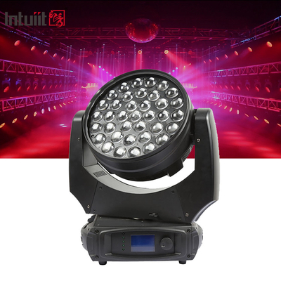 37x10W RGBW 4in1 چراغ LED روشنایی مرحله شستشوی DMX حرفه ای DJ چراغ های 370W زوم حرکت چراغ سر برای مهمانی