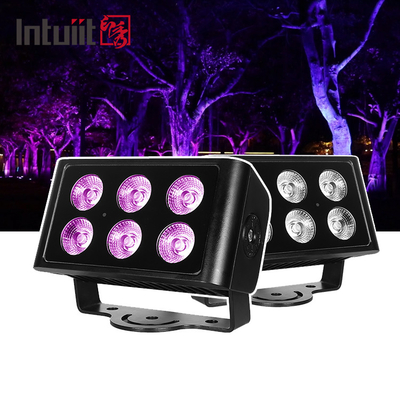 IP65 ضد آب 6x5W RGBW 4 در 1 چراغ فلود ال ای دی DMX کنترل هواپیما نور نقطه ای پس زمینه لکه DJ روشنایی صحنه دیسکو