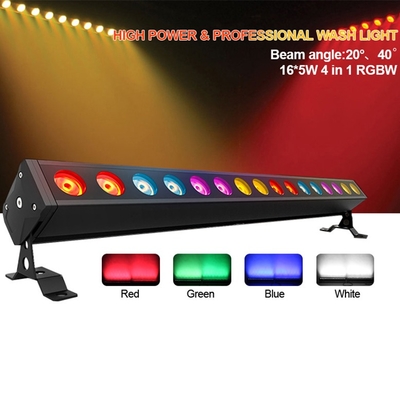 16x5W RGBW 4in1 LED DJ Wash Bar Light دیوار شوینده دیسکو تجهیزات روشنایی صحنه