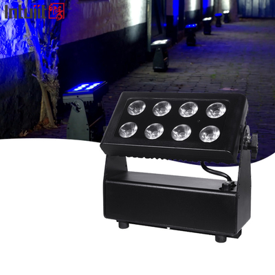 DMX512 8x10w RGBW 4in1 IP65 ضد آب دی جی عروسی صحنه دیوار شهر شستشوی بیرونی LED شستشوی نور سیلاب