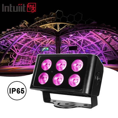 6x5W 4pcs LED Beads در فضای باز مربع IP65 ضد آب DMX نور مرحله ای نور سیلاب RGBW 4 در 1