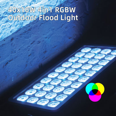 چراغ وال واشر 40x10W RGBW 4-در-1 ضد آب برای نورافشانی شهر، پارک، آلومینیوم، نورپردازی LED