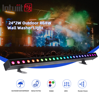 ساختمان در فضای باز LED دیوار روشن IP65 24 * 2w ضد آب RGBW دیوار روشن بار دی جی LED پیکسل بار صحنه نور مهمانی