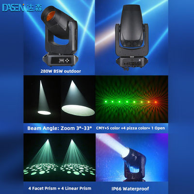 2025 BSW 280W چراغ متحرک LED استیج DMX512 Beam Spot Wash 3in1 برای DJ دیسکو شو CMY