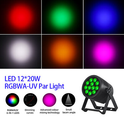 چراغ های پار 12X20W 6In1 RGBWA UV ضد آب در فضای باز DMX Par Light چراغ های صحنه