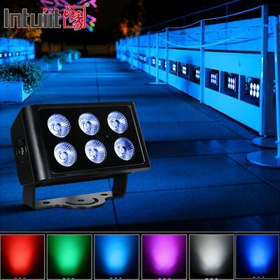 نورافکن LED RGBW 4in1 با توان 6x5 وات، نورپردازی صحنه عروسی دی‌جی، شستشوی دیوار شهری، نورافکن LED شستشو