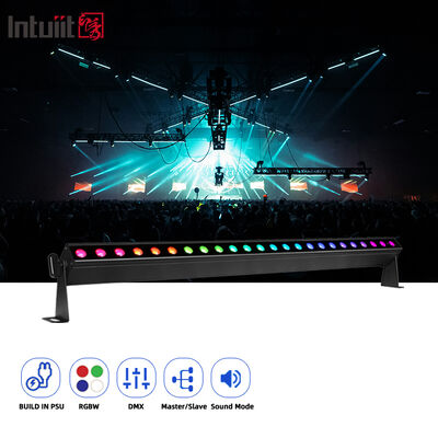 چراغ روشنایی دیواری داخلی LED 24x2W RGBW DMX512 صدا فعال روشنایی نوار صحنه IP20 خطی روشنایی برای تزئینات داخلی معماری