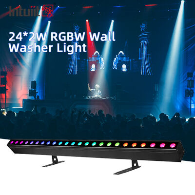 چراغ روشنایی دیواری داخلی LED 24x2W RGBW DMX512 صدا فعال روشنایی نوار صحنه IP20 خطی روشنایی برای تزئینات داخلی معماری