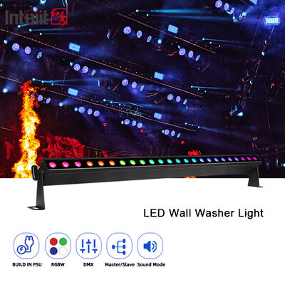 حرفه ای 9 درجه باریک شعاع LED دیوار شوینده 24x2W RGBW 4in1 DMX512 داخلی خطی شوینده نور نوار برای رویداد صحنه