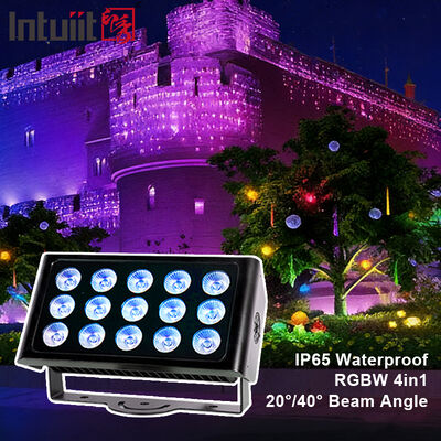 IP65 حرفه ای ضد آب چراغ فلج LED 15x5W RGBW 4 در 1 در فضای باز چشم انداز نقطه نور آلومینیوم معماری چراغ شستشو