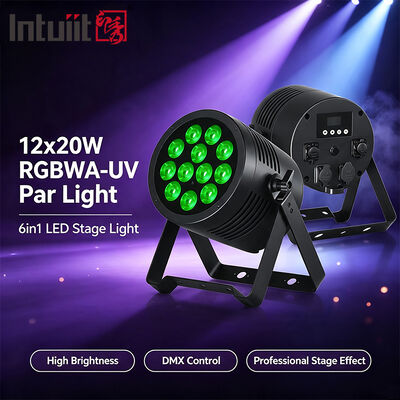 12*20W RGBWA + UV 6in1 LED Par Light IP65 در فضای باز ضد آب DMX512 روشنایی صحنه برای جشن عروسی دی جی